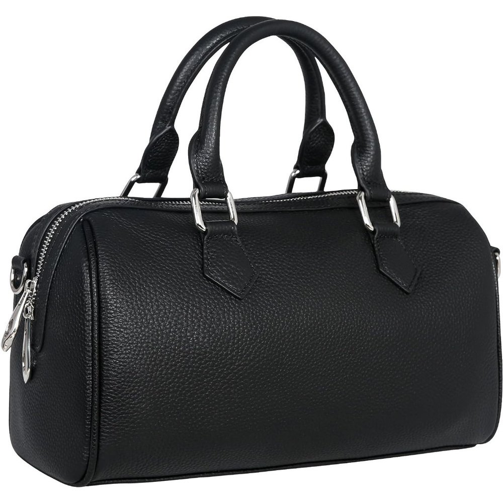 Heshe Women Black Leather Top Handle Satchel Tote Designer Cross Body Purse